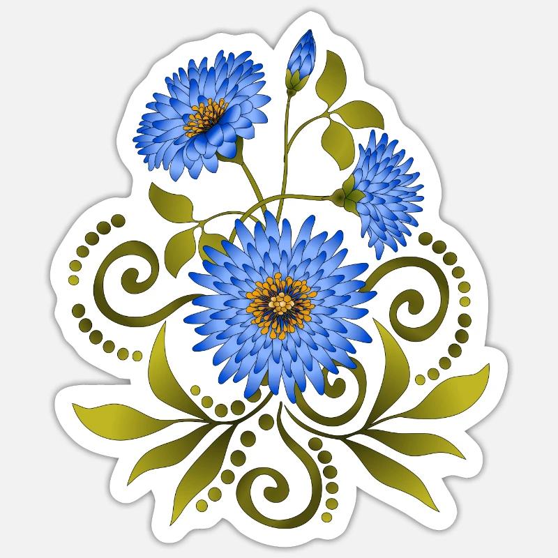 Fleur - Sticker taille S (10 x 10 cm) - blanc mat