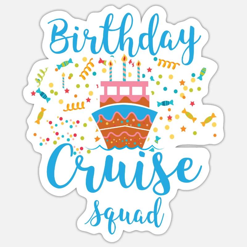 Geburtstag Kreuzfahrt Geschenk Schiffsreise - Sticker Größe S (10 x 10 cm) - Mattweiß