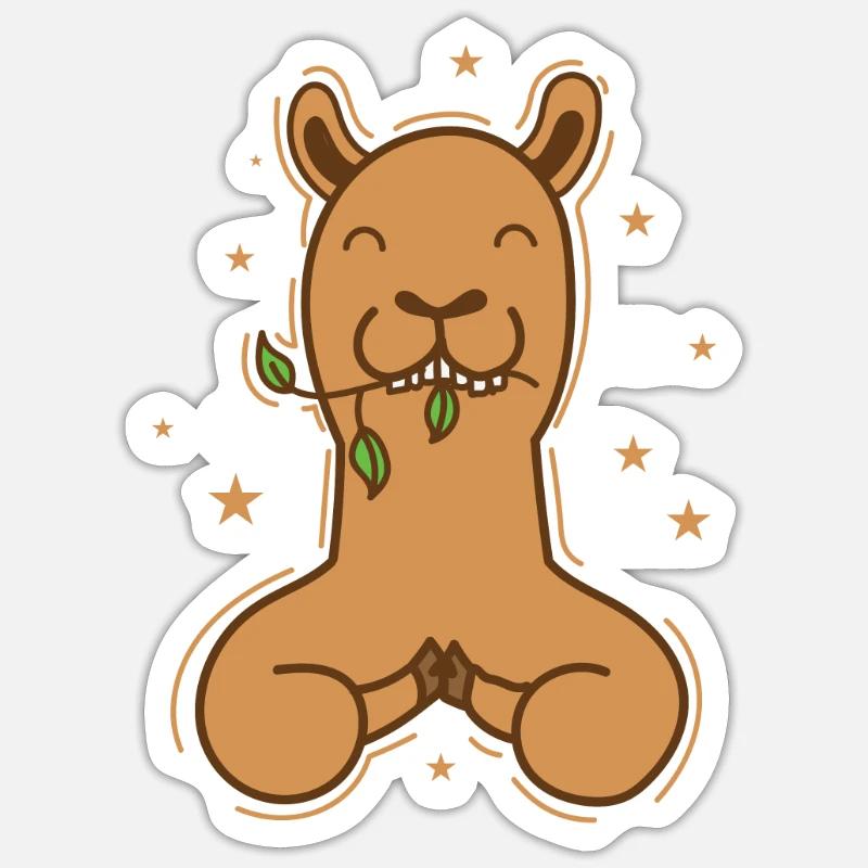 Kamel beim essen Dromedar Wüste Tier Sticker Größe S (10 x 10 cm)