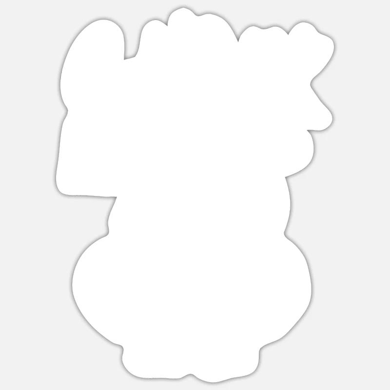 Chonk Cat Obésité - Sticker taille S (10 x 10 cm) - blanc mat