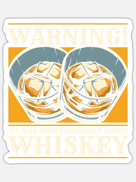 Whisky Whiskey Witzig - Sticker Größe S (10 x 10 cm) - Mattweiß