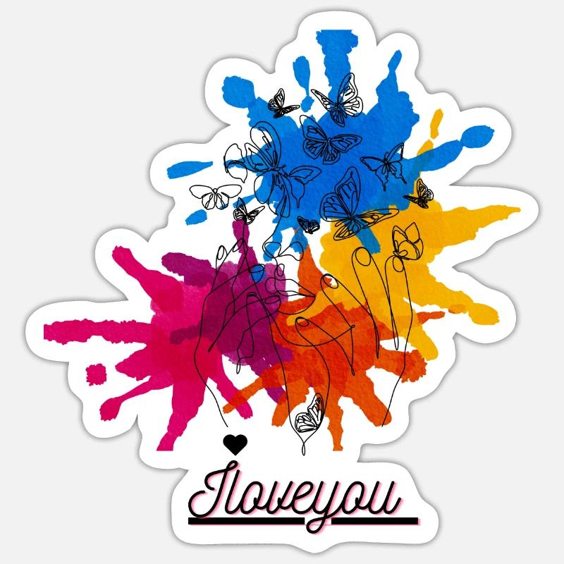 Éclaboussures de couleur Sticker taille S (10 x 10 cm)