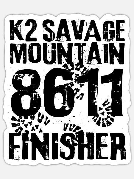 K2 Savage Mountain Himalaya Bergsteiger Souvenir - Sticker Größe S (10 x 10 cm) - Mattweiß