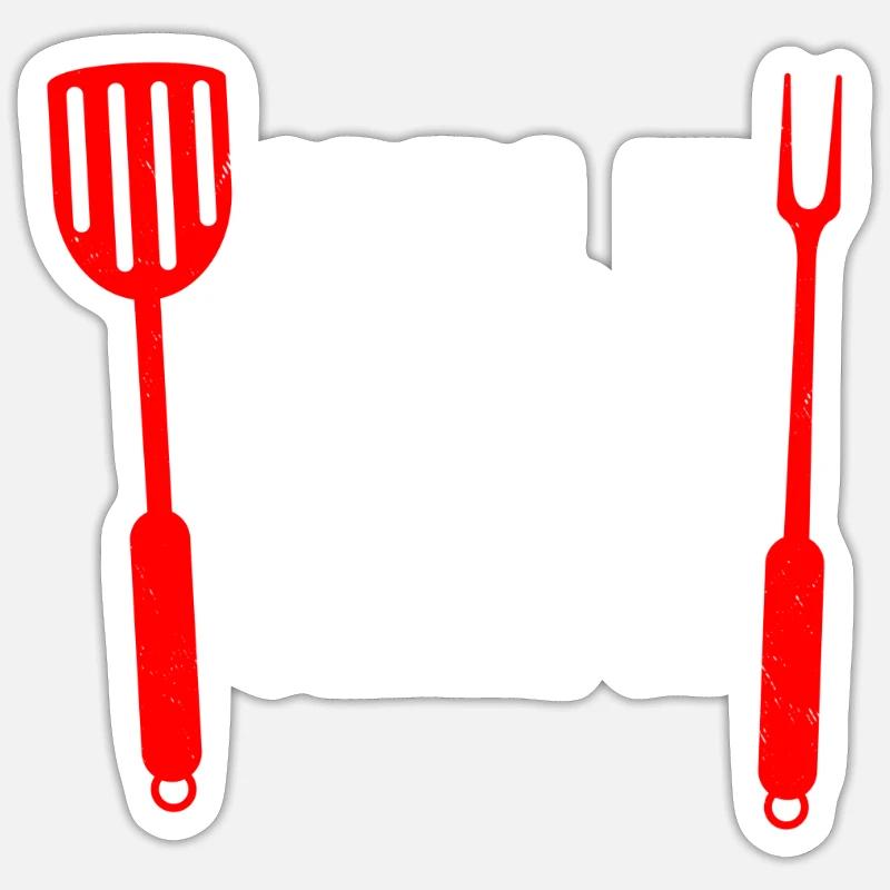 Funny BBQ Gift Idea - Sticker size S (10 x 10 cm) - white matte
