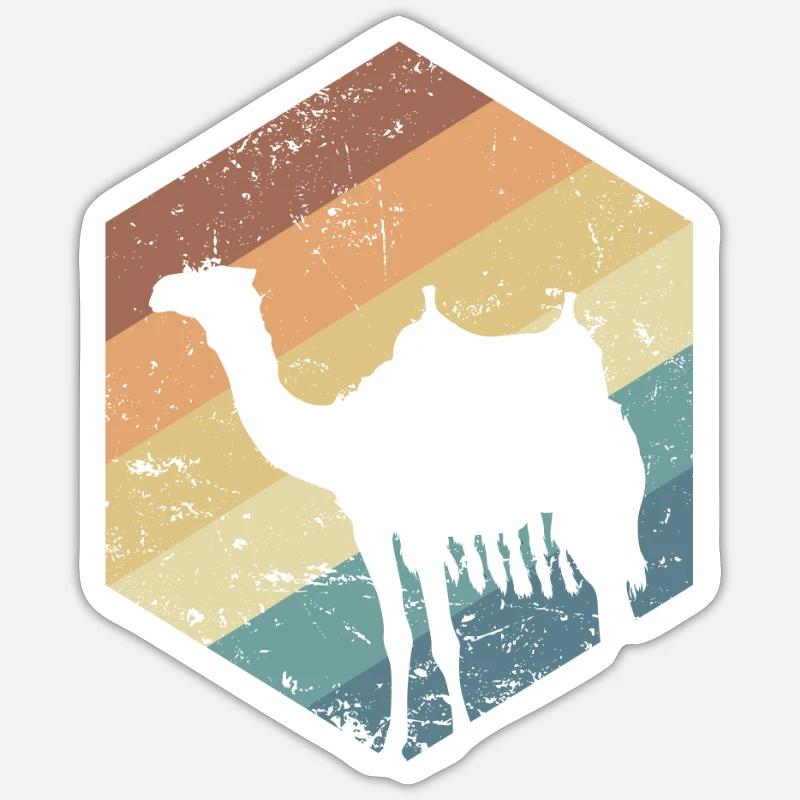 Kamel Dromedar Karawane Höcker Wüste - Sticker Größe S (10 x 10 cm) - Mattweiß