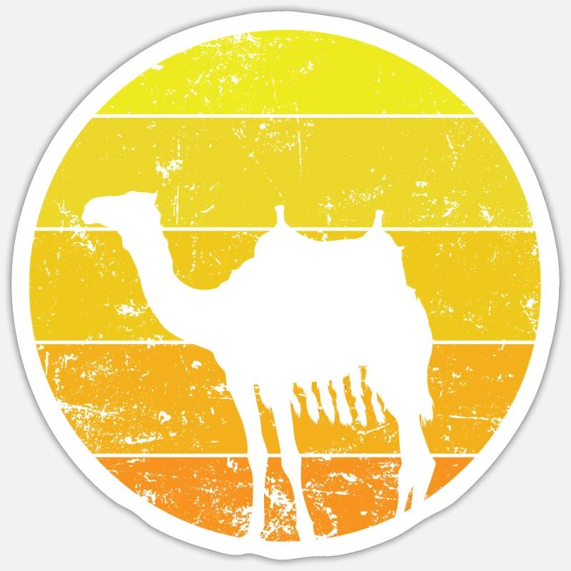 Kamel Wüste Dromedar Höcker Tier - Sticker Größe S (10 x 10 cm) - Mattweiß
