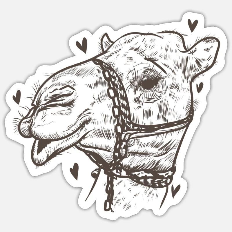 Kamel Karawane Wüste Dromedar Tier Sticker Größe S (10 x 10 cm)