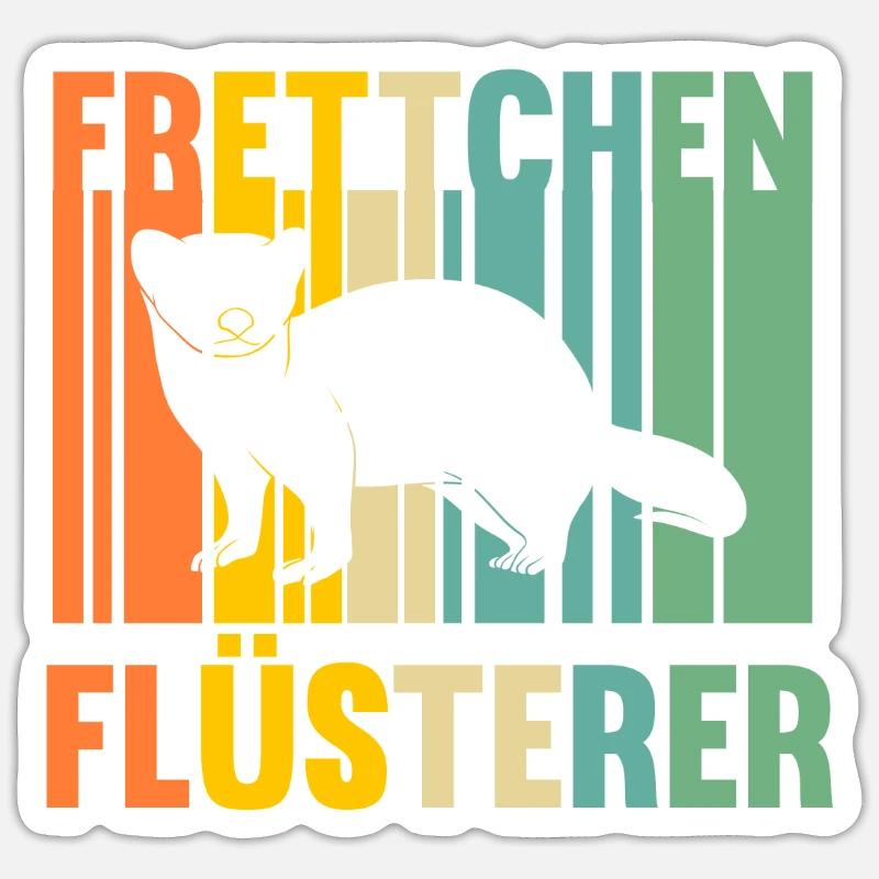 Frettchen Flüsterer - Sticker Größe S (10 x 10 cm) - Mattweiß