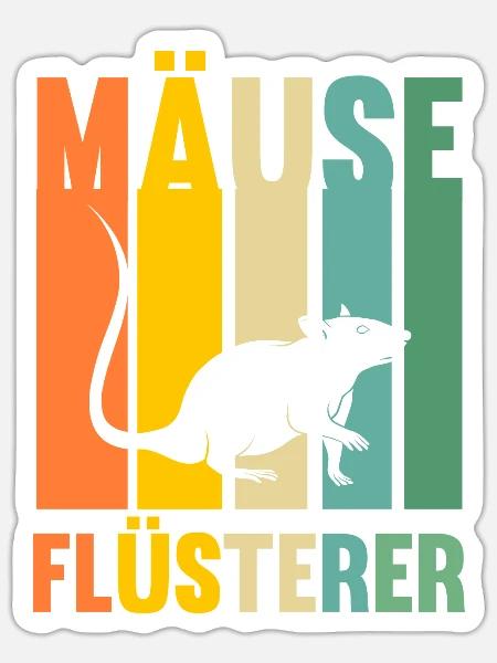 Mäuse Flüsterer - Sticker Größe S (10 x 10 cm) - Mattweiß