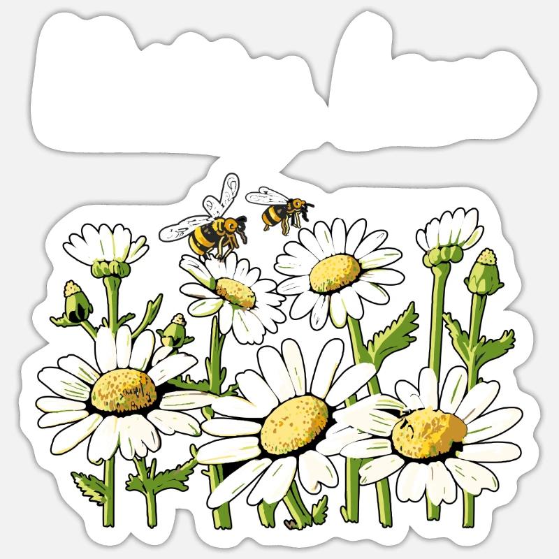 Daisy Love - Sticker taille S (10 x 10 cm) - blanc mat
