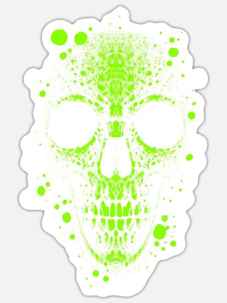 Totenkopf Skull - Sticker Größe S (10 x 10 cm) - Mattweiß