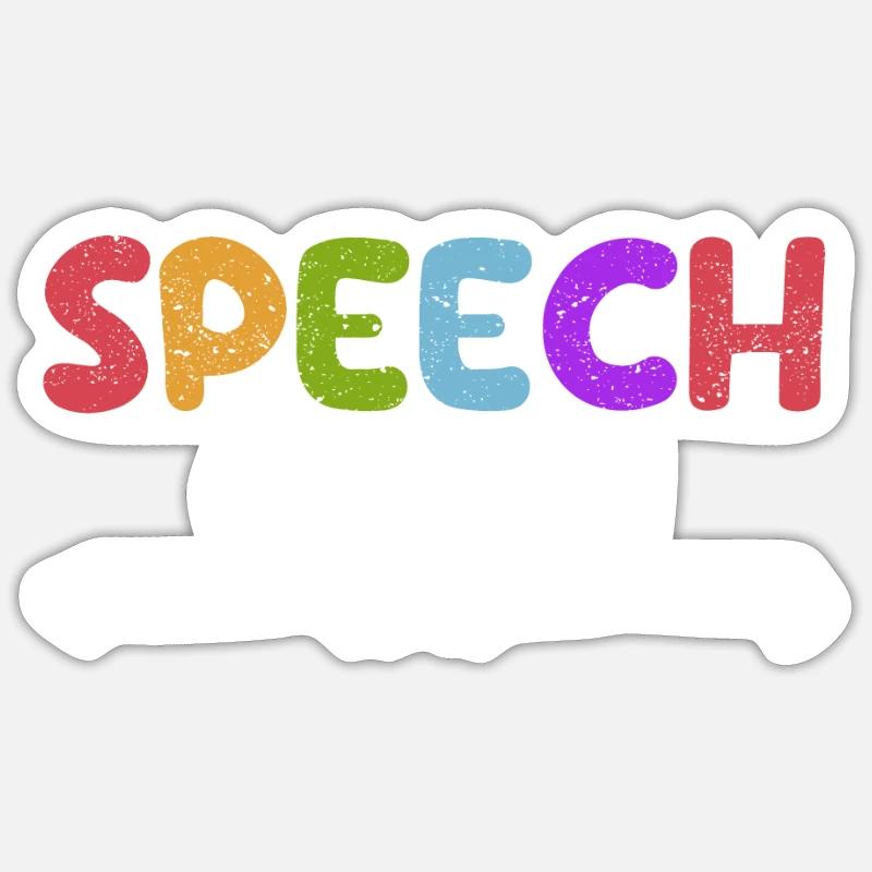 Speech Crew Funny Back To School Thérapeute Enseignant - Sticker taille S (10 x 10 cm) - blanc mat