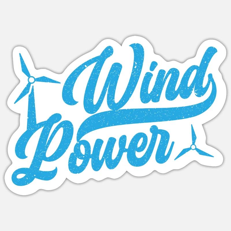 Wind Renewable Energy Windtech Windmill Enthusiast Sticker size S (10 x 10 cm)