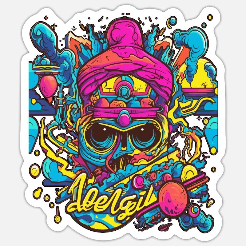 Das Design hat eine moderne Ästhetik und erzeugt e Sticker Größe S (10 x 10 cm)