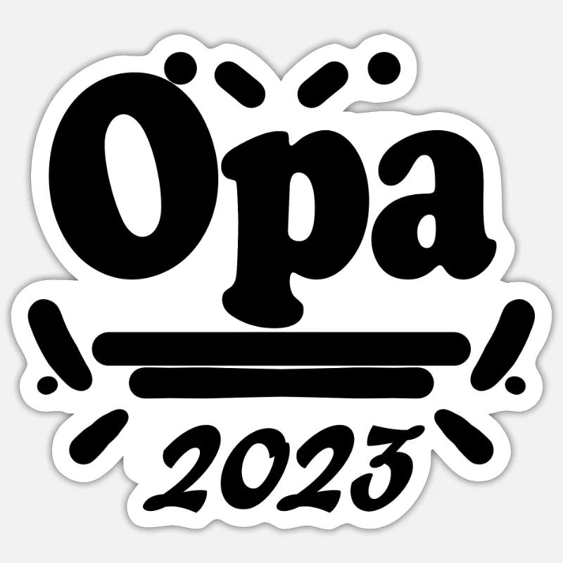 Opa 2023 - Opa werden - Opa Geschenk - Sticker Größe S (10 x 10 cm) - Mattweiß