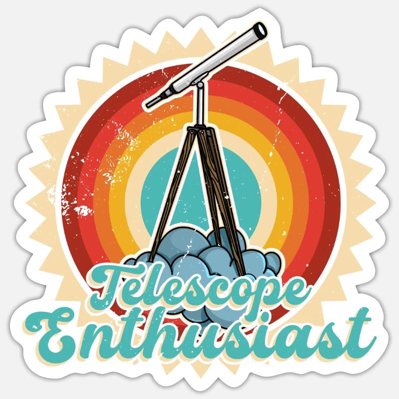 Sternenbeobachtung Teleskop Astronomen Sticker Größe S (10 x 10 cm)