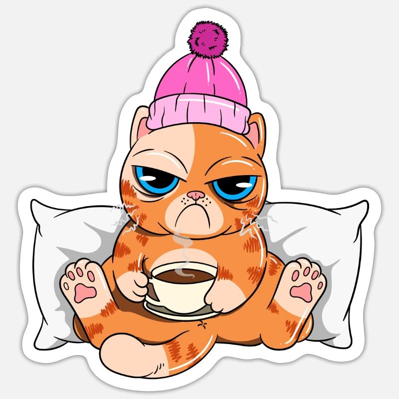 Coffee Cat - Sticker size S (10 x 10 cm) - white matte