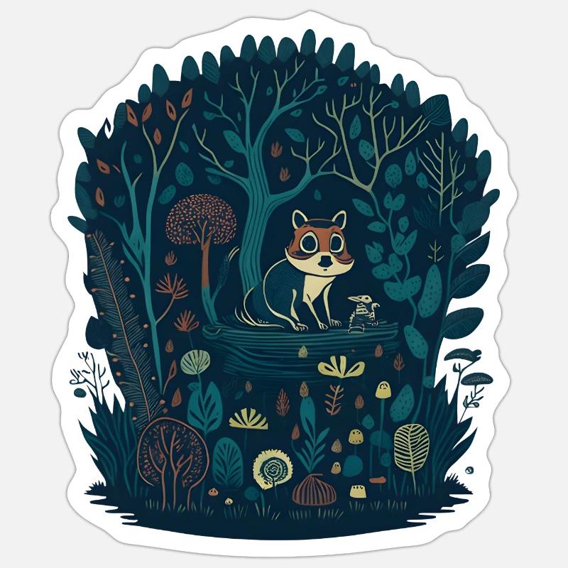 Forest Chipmunk - Sticker size S (10 x 10 cm) - white matte
