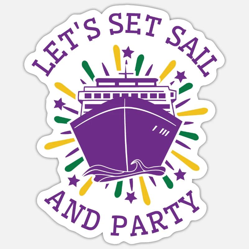 Croisière Mardi Gras Croisière Carnaval - Sticker taille S (10 x 10 cm) - blanc mat
