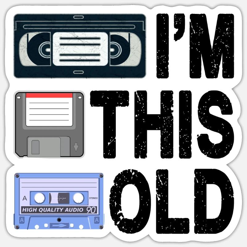 Ich bin so alt - Sticker Größe S (10 x 10 cm) - Mattweiß