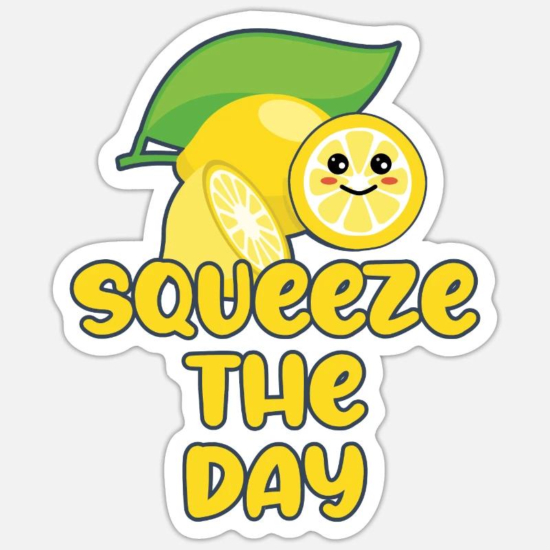 Squeeze The Day - Sticker size S (10 x 10 cm) - white matte