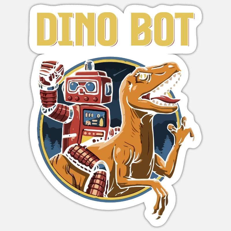 Dinosaur Dino Bot Rex Saurus Gift Sticker size S (10 x 10 cm)