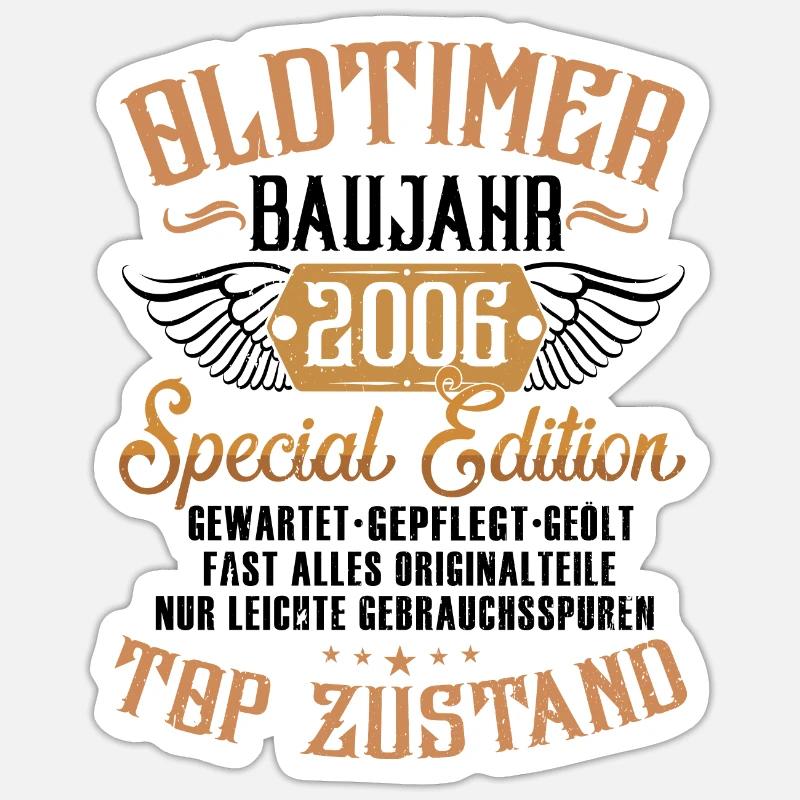 17. GEBURTSTAG OLDTIMER 2006 Sticker Größe S (10 x 10 cm)
