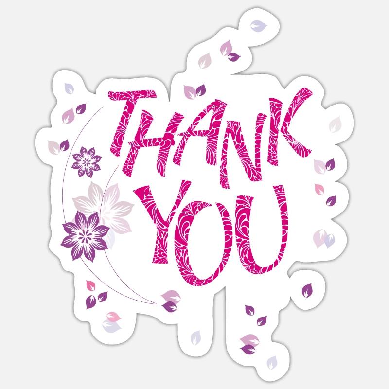 merci, Danke - Sticker taille S (10 x 10 cm) - blanc mat