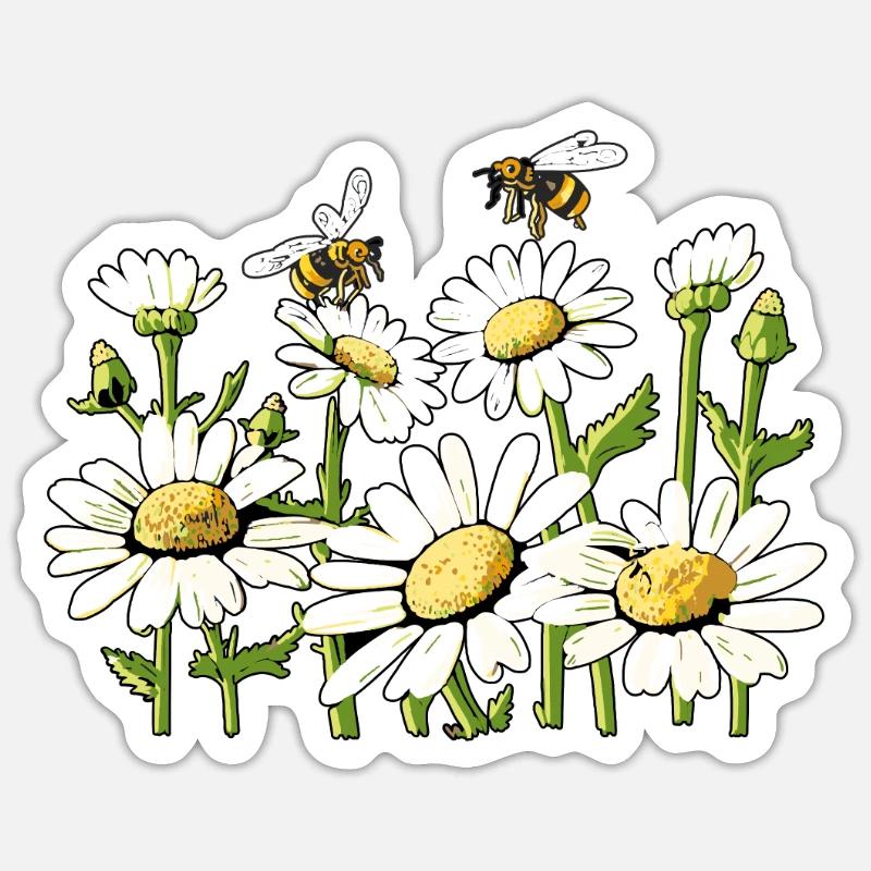 Marguerites Gänseblümchen Sommer Gänseblümchen Blumengarten Sticker Größe S (10 x 10 cm)