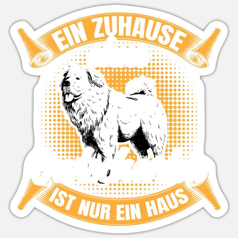 Ohne meinen Owtscharka Kaukasischer Schäferhund - Sticker Größe S (10 x 10 cm) - Mattweiß