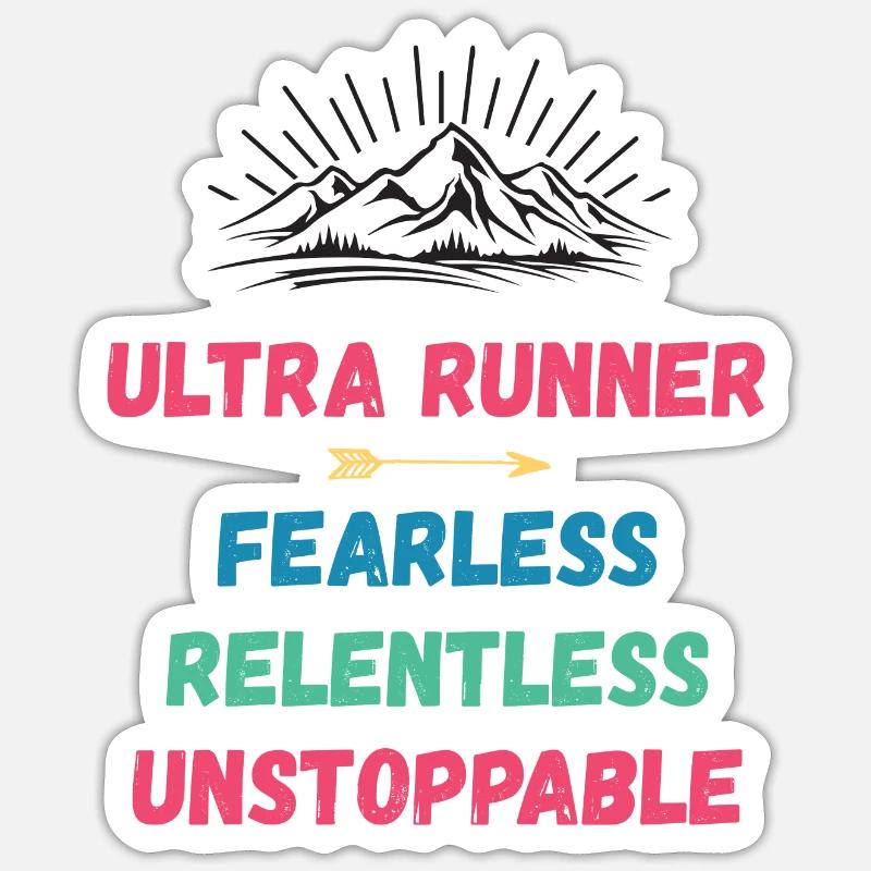 Ultra Runner - Intrépide. Implacable. Imparable. - Sticker taille S (10 x 10 cm) - blanc mat