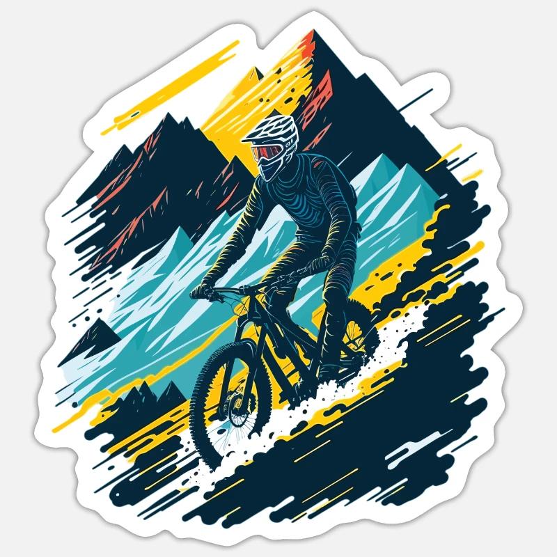 VTT Descente VTT - Sticker taille S (10 x 10 cm) - blanc mat
