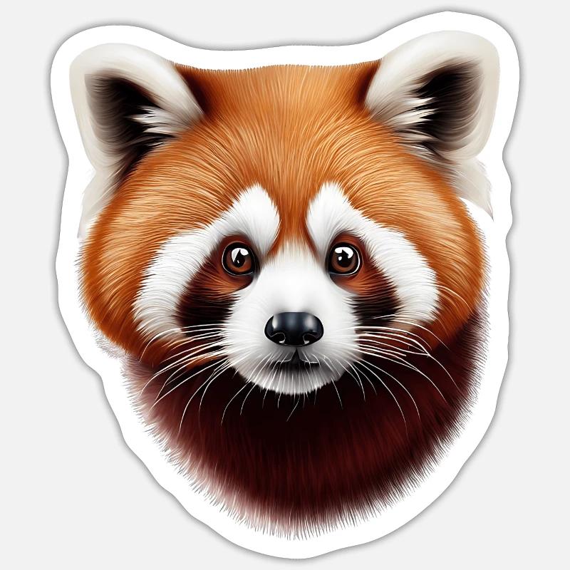 Red panda - Sticker size S (10 x 10 cm) - white matte
