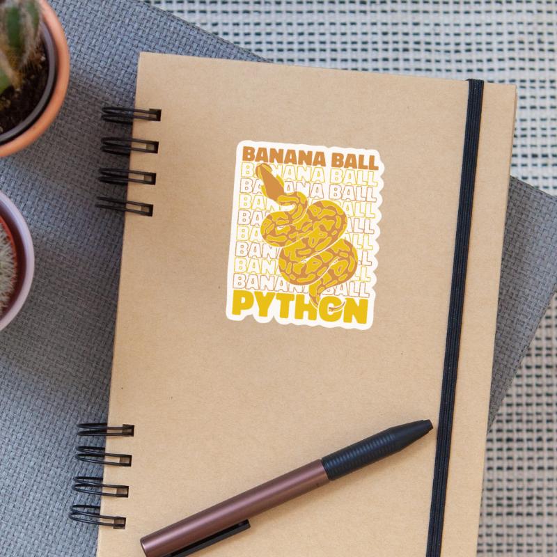 Boule de banane Python Serpent Python Boule de banane Sticker taille S (10 x 10 cm)