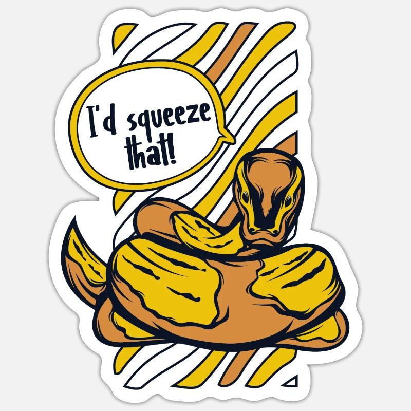 I'd Squeeze That Python Snake Banana Ball Sticker size S (10 x 10 cm)