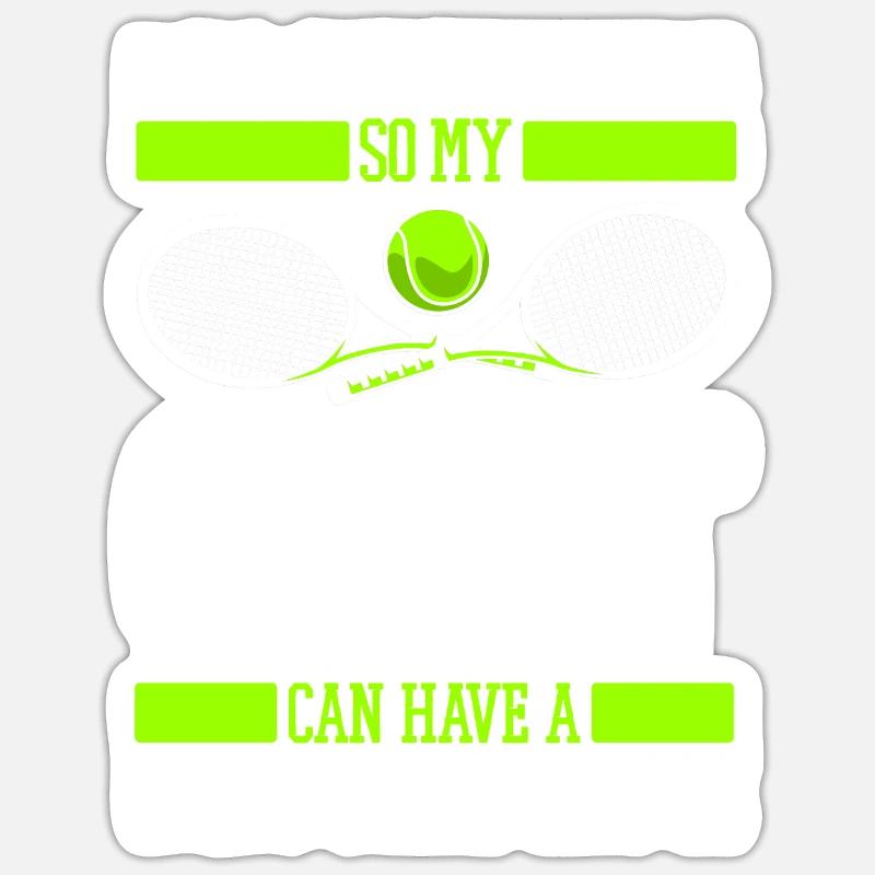 Chat de tennis - Sticker taille S (10 x 10 cm) - blanc mat