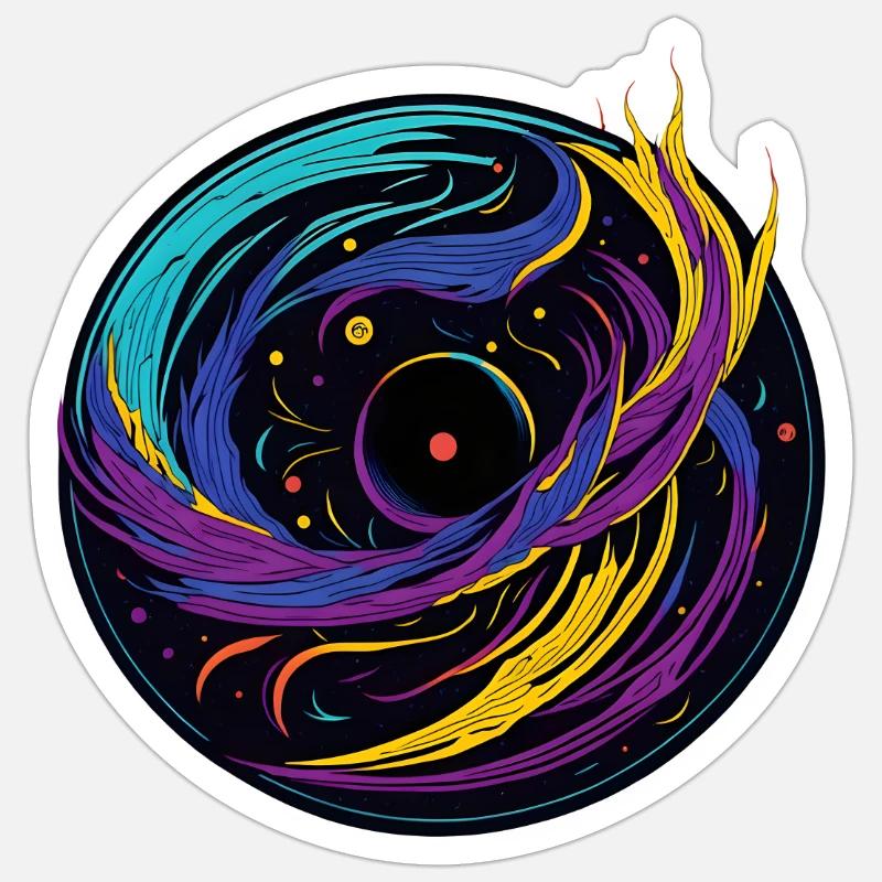 Disque vinyle Galactic Sticker taille S (10 x 10 cm)