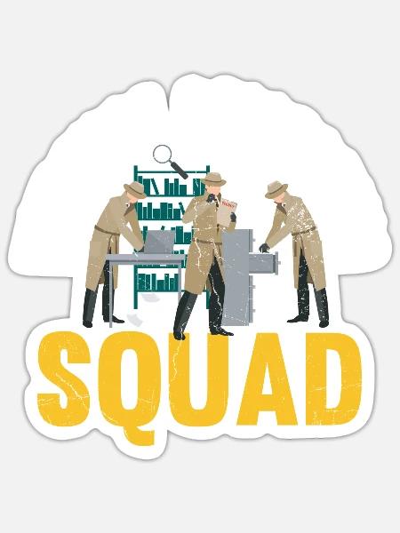 Evidence Collection Squad, Ermittler - Sticker Größe S (10 x 10 cm) - Mattweiß