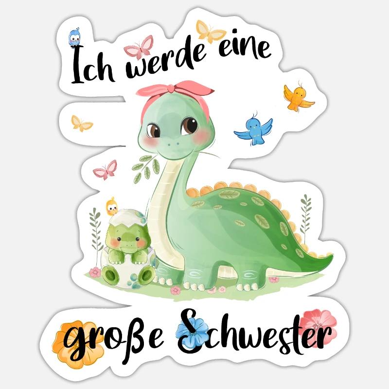 Ich Werde Eine Große Schwester 2025 - Sticker Größe S (10 x 10 cm) - Mattweiß