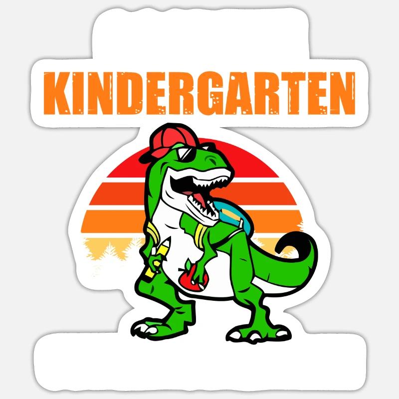 Schulkind Schulbeginn Dinosaurier Einschulung - Sticker Größe S (10 x 10 cm) - Mattweiß