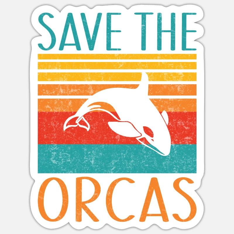 Orca Wal Geschenke Sticker Größe S (10 x 10 cm)