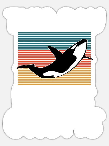 Orca Wal Geschenke - Sticker Größe S (10 x 10 cm) - Mattweiß