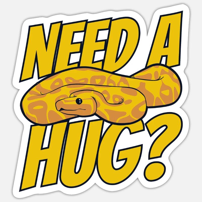 Besoin d’un câlin Python Snake Python Breeder Banane Sticker taille S (10 x 10 cm)