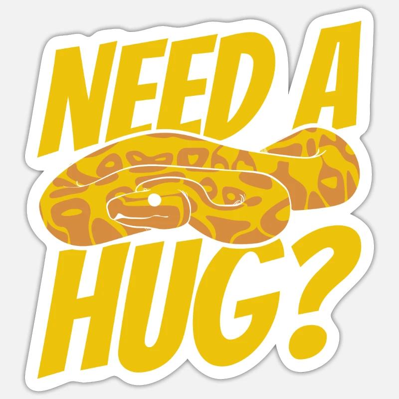Besoin d’un câlin Python Snake Python Breeder Banane Sticker taille S (10 x 10 cm)
