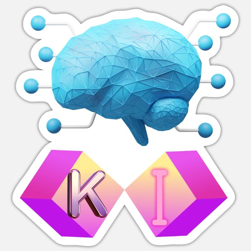 Artificial Intelligence Design - Sticker size S (10 x 10 cm) - white matte