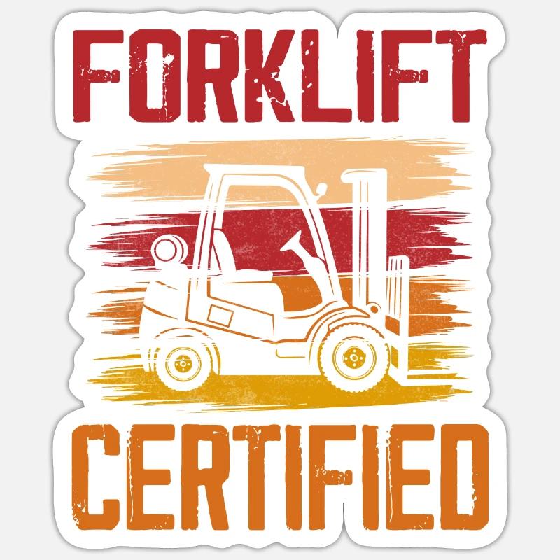 Forklift Certified Operator Forklifter Driver Sticker Größe S (10 x 10 cm)
