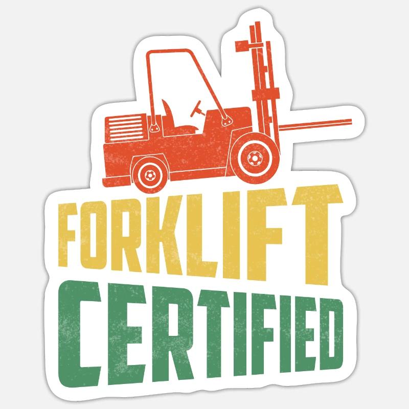 Forklift Certified Driver Forklifter Operator Sticker Größe S (10 x 10 cm)