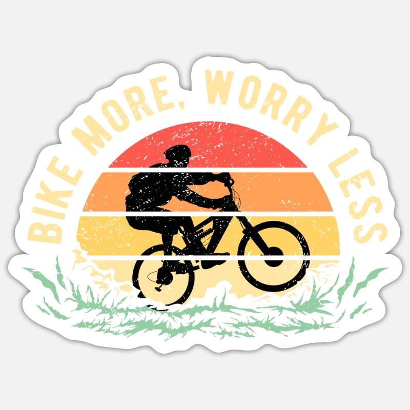 Vélo cycliste Vélo Plus de soucis Moins - Sticker taille S (10 x 10 cm) - blanc mat