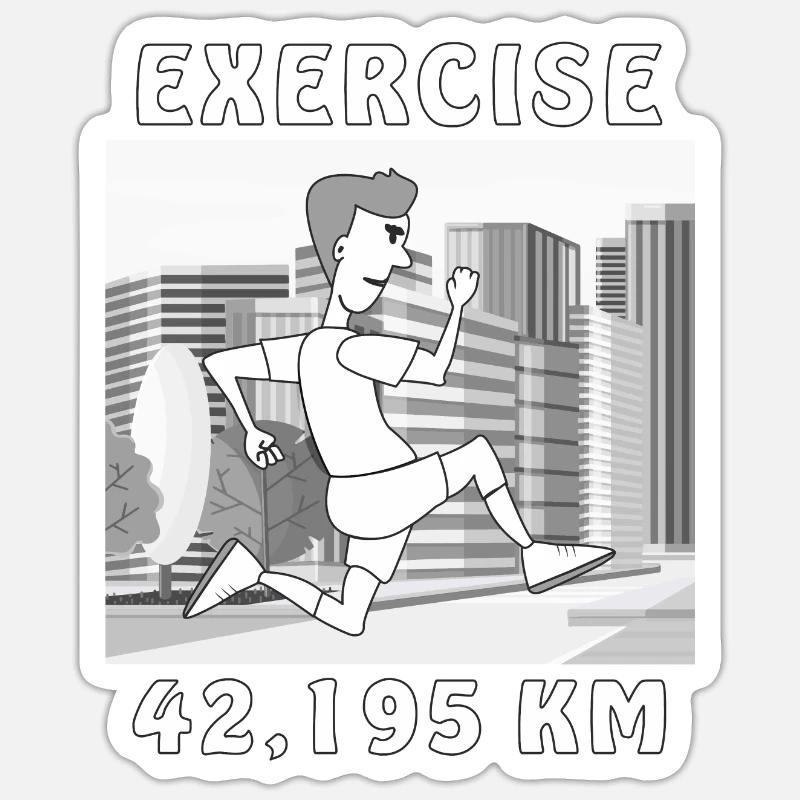 EXERCISE LÄUFER - Sticker Größe S (10 x 10 cm) - Mattweiß