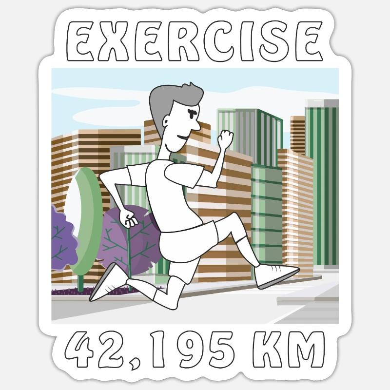 EXERCISE LÄUFER - Sticker Größe S (10 x 10 cm) - Mattweiß